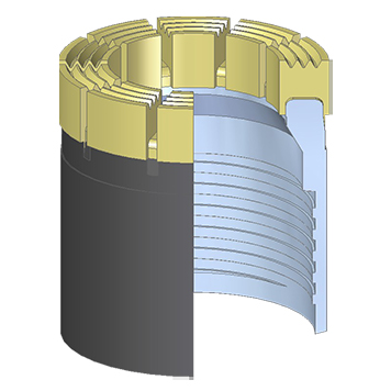 Diamond Core Bit - Waterway configuration